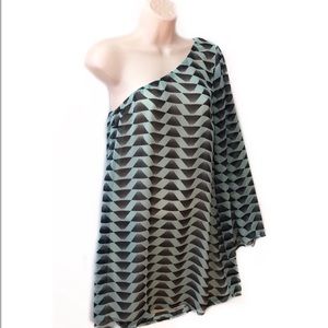 Ark & co Asymmetrical One Sleeve Mini Dress